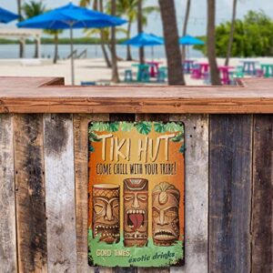 Tiki Bar Decor 3PC Set, Fun Tiki Bar Signs for Your Tiki Bar, 8" x 12", Ready to Hang with 12 Screws included, Tiki Bar Decorations, Tiki Bar Accessories, Tiki Decorations Outdoor