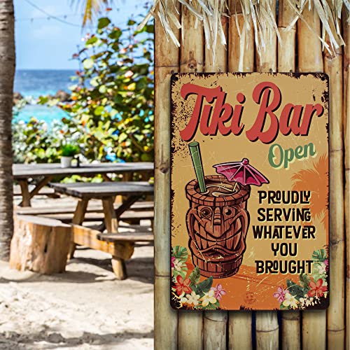 Tiki Bar Decor 3PC Set, Fun Tiki Bar Signs for Your Tiki Bar, 8" x 12", Ready to Hang with 12 Screws included, Tiki Bar Decorations, Tiki Bar Accessories, Tiki Decorations Outdoor