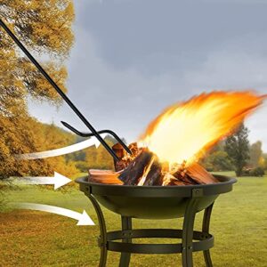 SAN LIKE Fire Pit Poker for Fireplace Outdoor - 32'' Wrought Iron Firepit Stoker Stick for Camping Campfire - Ideal Size Easy Assembly