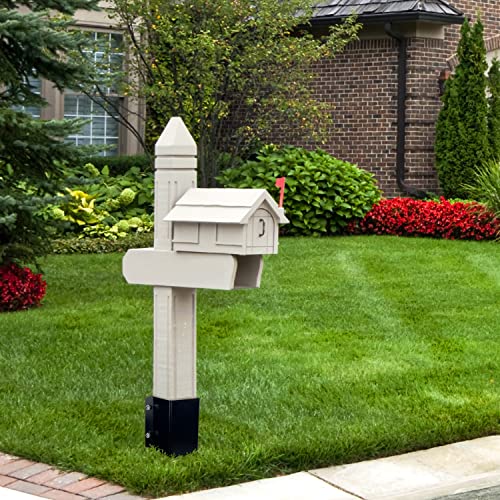 XYADX Fence Post Anchor Ground Spike Heavy Duty Black Powder Coated Fence Stakes Post Base for Mailbox, 24 x 4 x 4 Inches Outer Diameter (Inner Diameter 3.6 x3.6 Inches), Pack of 4