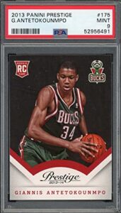 giannis antetokounmpo 2013 panini prestige basketball rookie card rc #175 psa 9