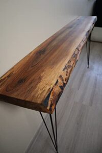 live edge cherry wood naturally form, console table 56" x 9" x 29.5" (handmade)