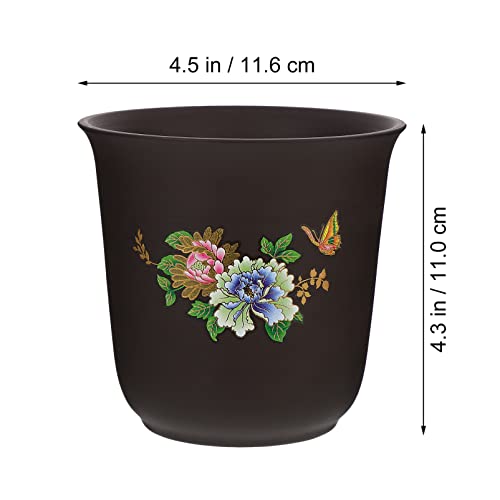 Veemoon Zisha Flower Pot Bonsai Planter: Chinese Purple Clay Plant Pot Succulent Cactus Planter Container for Home Office Desk Shelf Decor Style 1