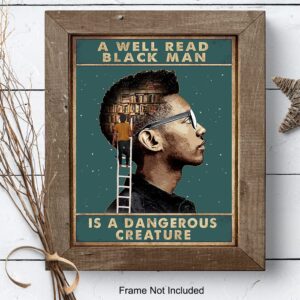 Black Art African American Decor - Classroom Decor - Inspirational Motivational Positive Quotes - Black Culture Poster - Educational Wall Decor - Boys, Son, Men, Man - Teacher Gifts - Afro Wall Art