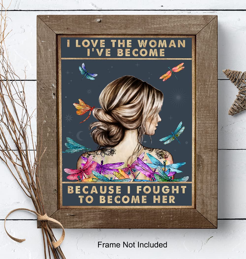 Inspirational Positive Quotes Sayings for Wall Decor - Motivational Posters - Encouragement Gifts for Women, Girls, Teens - Boho Hippie Dragonfly Decor - Motivational Wall Art - Positive Affirmations