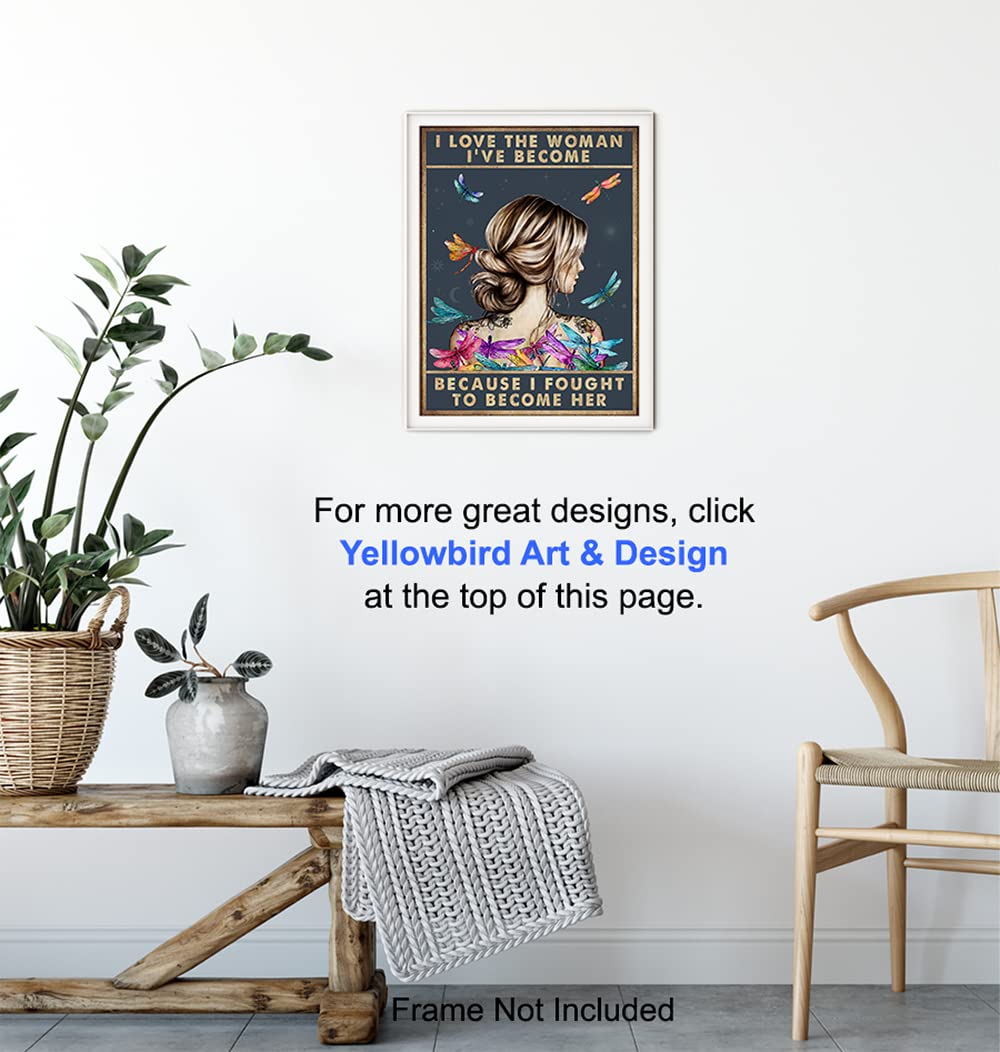 Inspirational Positive Quotes Sayings for Wall Decor - Motivational Posters - Encouragement Gifts for Women, Girls, Teens - Boho Hippie Dragonfly Decor - Motivational Wall Art - Positive Affirmations