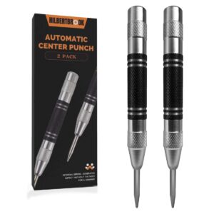 automatic center punch 5 inch spring loaded center punch adjustable tension punch tool for metal wood glass plastic(2 pack)