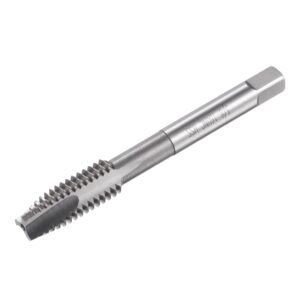 uxcell spiral point threading tap 3/8-16 unc, hss (high speed steel) machine thread screw tap 3 straight flutes uncoated tapping tool h2 tolerance