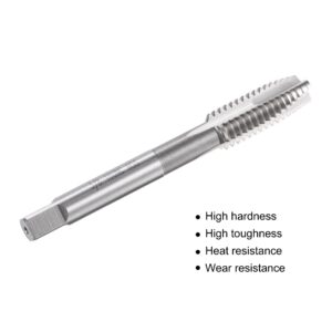 uxcell Spiral Point Threading Tap 3/8-16 UNC, HSS (High Speed Steel) Machine Thread Screw Tap 3 Straight Flutes Uncoated Tapping Tool H2 Tolerance