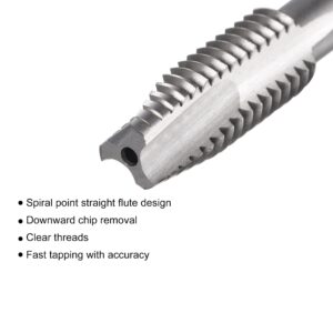 uxcell Spiral Point Threading Tap 3/8-16 UNC, HSS (High Speed Steel) Machine Thread Screw Tap 3 Straight Flutes Uncoated Tapping Tool H2 Tolerance