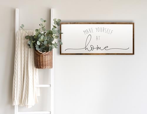 10x20 inches, Guest Room Decor - Entryway Decor - Make Yourself At Home Sign - Make Yourself At Home Sign - Guest Room Sign - Be Our Guest Sign - Guest Room - Guest Room Wall Decor