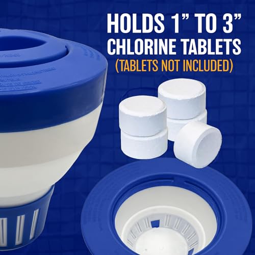 Poolzilla Deluxe Chlorine Feeder, Adjustable Collar Design for Optimal Dispersion, Can Hold Chlorine Tablets up to 3”