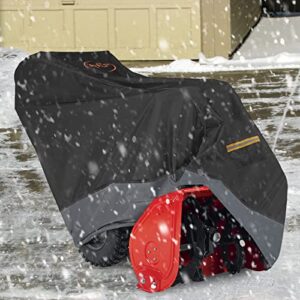 Snow Thrower Cover, Heavy Duty 600D Oxford Fabric Snow Blower Cover All Weather Premium Waterproof Dustproof UV Protection Fit Most Electric Two-Stage Snow Blowers (51.2"L x 33.1"W x 40.2"H)