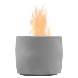 radiate - indoor campfire - 90 minutes of burn time - 5 x 4” reusable smooth fire pit for rainy days - tabletop decor - clean burning (gray)