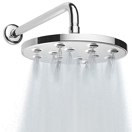 Homewerks HS31-R125CH Rain Can Shower Head 8.9 Inches, Luxurious Air Infused Water Flow 2.5 GPM, Chrome Finish