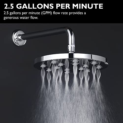 Homewerks HS31-R125CH Rain Can Shower Head 8.9 Inches, Luxurious Air Infused Water Flow 2.5 GPM, Chrome Finish