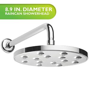 Homewerks HS31-R125CH Rain Can Shower Head 8.9 Inches, Luxurious Air Infused Water Flow 2.5 GPM, Chrome Finish