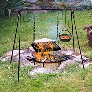 Fire Pit Grate, Woueniut 28" Portable Outdoor Wheel Wood Burning Pit Bonfire Pit Firewood Grate for Cooking Camping Heating Backyard Fireplace Patio
