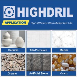 HIGHDRIL Dry Diamond Drill Bits,2pcs 8mm 5/16" with Hex-Shank Diamond-Hole-Saw for Granite Marble Porcelain Ceramic-Tile Drill Bits