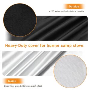 Black Patio Covers for 2-Burner Camp Stove, Luxiv Heavy-Duty Camp Chef 2 Burner Cover Burners Stove Waterproof Cover 34.5 x 16 x 16 Inches