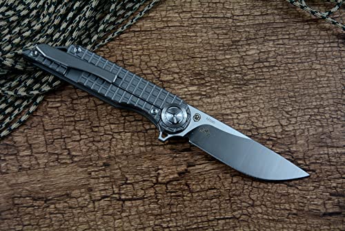 twosun TWOSUN Pocket Knife M390 Blade Flipper TC4 Titanium Handle TS308