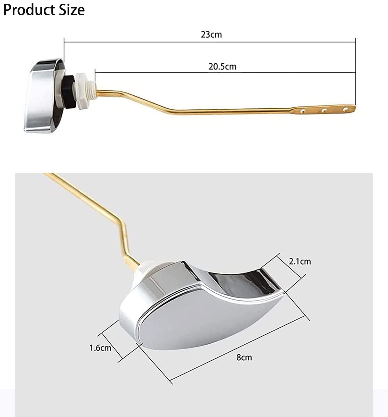 wLuckyCL Toilet Tank Flush Lever Replacement for TOTO Solid Side Mount Toilet Flush Lever