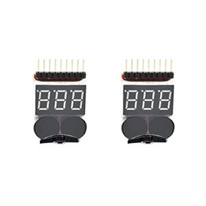 Battery Tester Monitors Low-Voltage Buzzer Alarm Voltage Detector, Suitable for Model Airplane Lithium Battery Tester/Power Display/Over-Discharge Protector 1-8s Lithium-ion Battery Voltage Tester