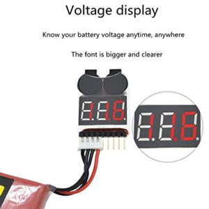 Battery Tester Monitors Low-Voltage Buzzer Alarm Voltage Detector, Suitable for Model Airplane Lithium Battery Tester/Power Display/Over-Discharge Protector 1-8s Lithium-ion Battery Voltage Tester