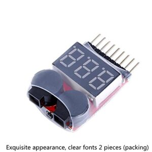Battery Tester Monitors Low-Voltage Buzzer Alarm Voltage Detector, Suitable for Model Airplane Lithium Battery Tester/Power Display/Over-Discharge Protector 1-8s Lithium-ion Battery Voltage Tester