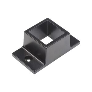 Plum Fittings Aluminum Fence Standard Wall Mount 1" x 1" for Rails - Residential Rail Mounts | Black | Pack of 6