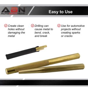 ABN Brass Punch Set - 2 Piece Brass Drift Pin Punch Set - Mechanic’s Non-Marring Chisel Punches for Vehicles