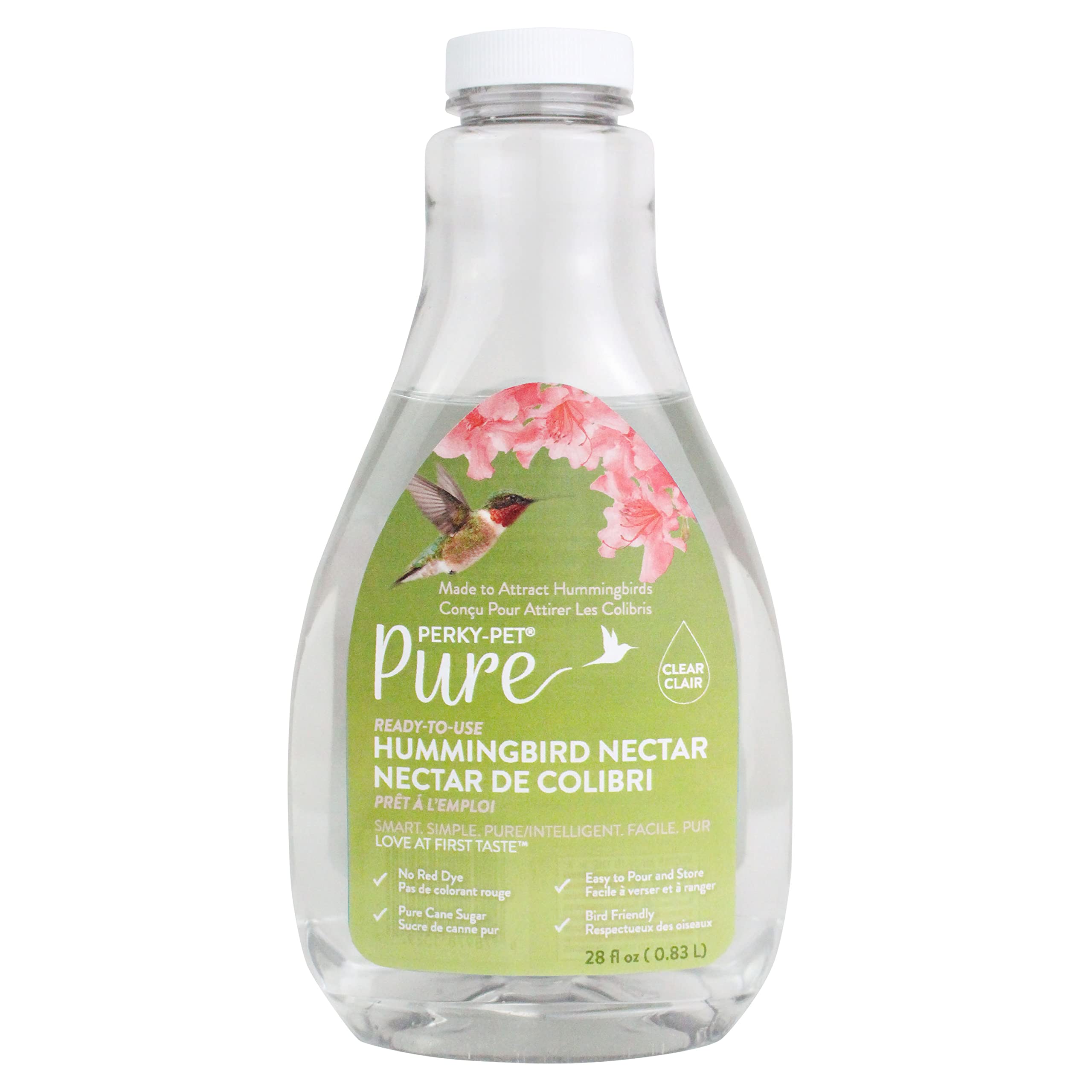 Perky-Pet Clear 297P Pure Ready-to-Use Hummingbird Nectar – 28 oz, 28 Fl Oz (Pack of 1)