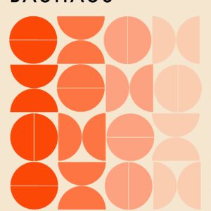 Bauhaus Mid Century Modern Wall Art - 11x14" UNFRAMED Print - Abstract, Minimal Wall Decor - Exhibition Poster Replication (Orange)