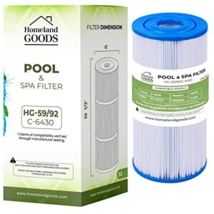 Homeland Goods C-6430 Spa Filter Replaces 31489, PWK30, Filbur FC-3915, P/N0969601, 71825, 73178, 73250, 30 sq. ft. Hot Spring Spa Filter Pack of (1)