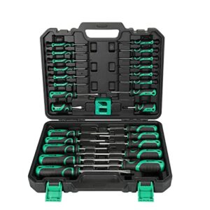 engindot magnetic screwdriver set with storage case and magnetizer, 27 piece bi-material screwdriver, including slotted/phillips/torx/precision screwdriver for household repairs, home improvement