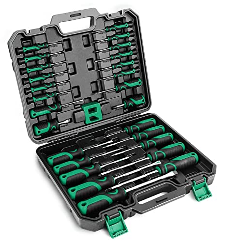 ENGiNDOT Magnetic Screwdriver Set with Storage Case and Magnetizer, 27 piece Bi-material Screwdriver, Including Slotted/Phillips/Torx/Precision Screwdriver for Household Repairs, Home Improvement