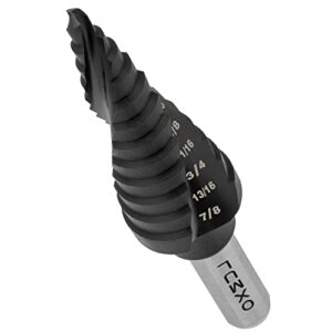 oxmul m35 step drill bit for metal, 3/16 to 7/8, cobalt bits, extra-heavy duty for stainless steel, hard steel, mild metal, aluminum, wood, industrial grade, 12-steps. co35a2-a