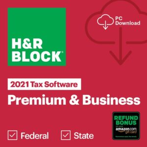 h&r block tax software premium & business 2021 windows [pc download] [old version]