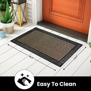 CLEAN MACHINE 10376918 Astroturf Dirt Trapper Doormat, 22.25" x 35.25", Omega Earth Taupe