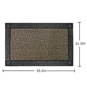 CLEAN MACHINE 10376918 Astroturf Dirt Trapper Doormat, 22.25" x 35.25", Omega Earth Taupe