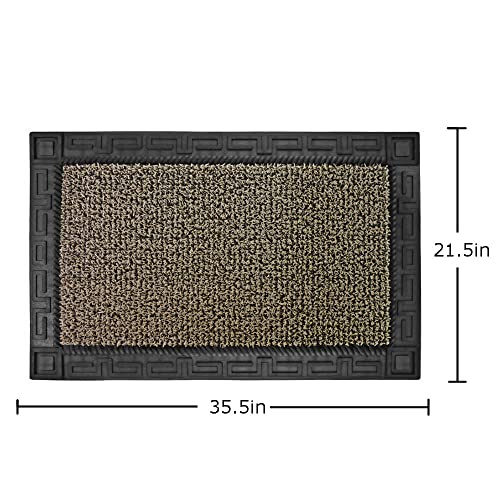 CLEAN MACHINE 10376918 Astroturf Dirt Trapper Doormat, 22.25" x 35.25", Omega Earth Taupe