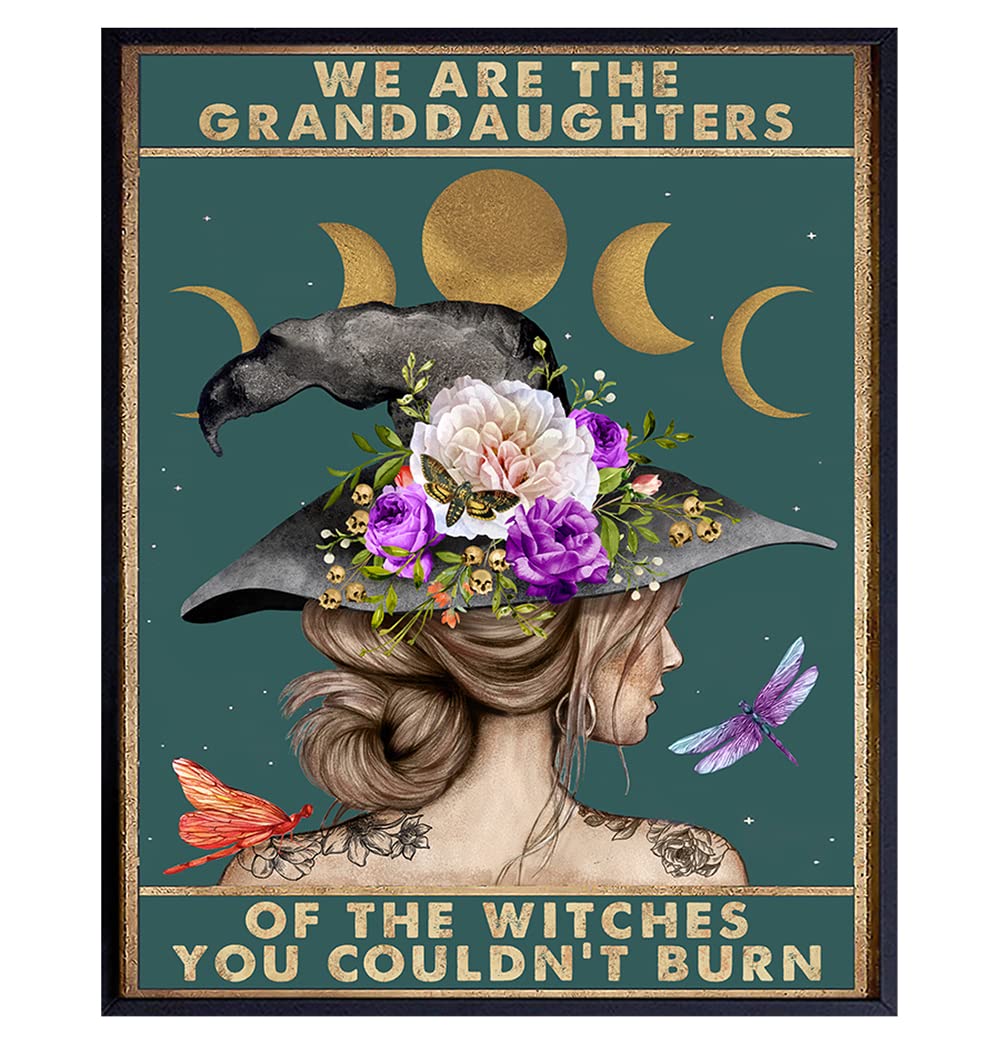 Witch Decor - We Are The Granddaughters of the Witches- Hippie Room Decor- Bohemian Boho Wall Decor- Goth Gothic Wall Decor- Pagan Gifts - Witchcraft Wiccan Wicca Wall Art Women - Hippy Witchy Poster