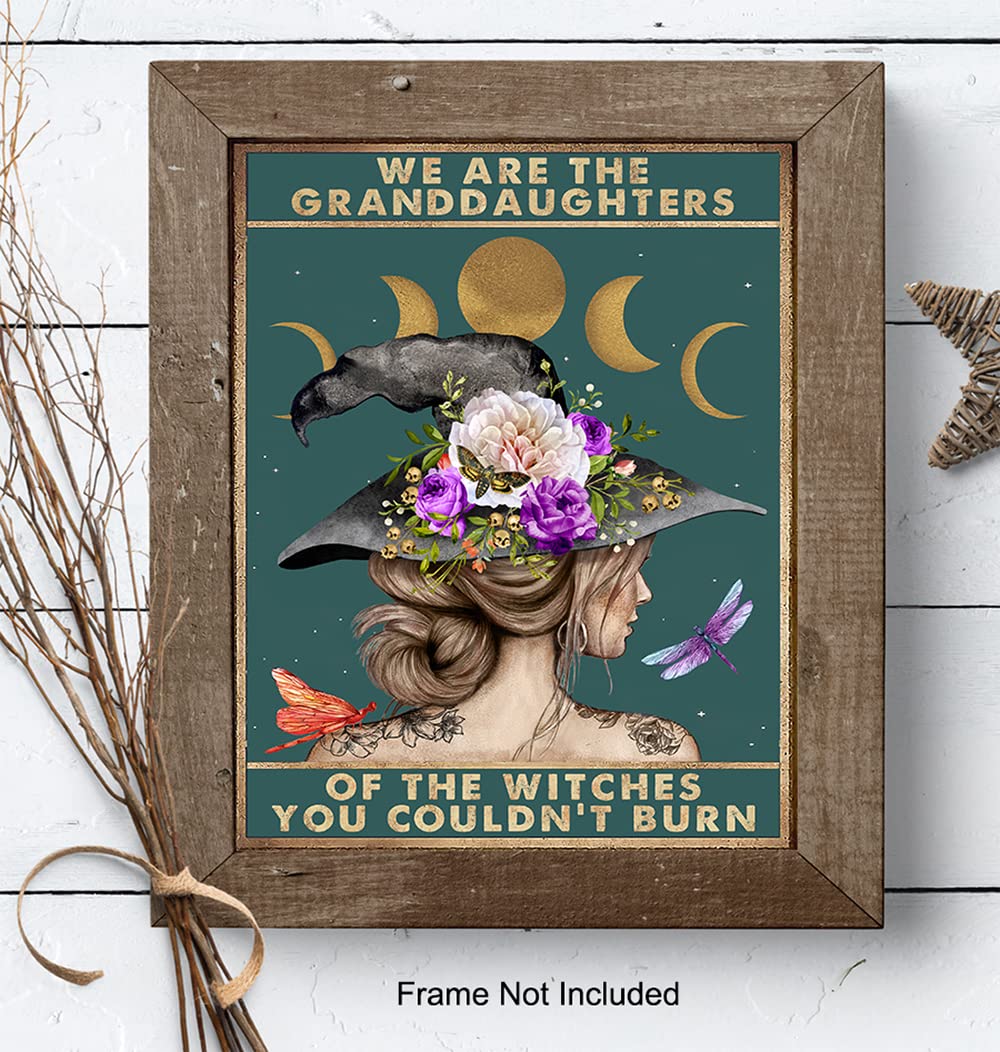 Witch Decor - We Are The Granddaughters of the Witches- Hippie Room Decor- Bohemian Boho Wall Decor- Goth Gothic Wall Decor- Pagan Gifts - Witchcraft Wiccan Wicca Wall Art Women - Hippy Witchy Poster