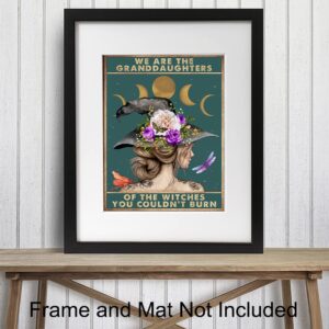 Witch Decor - We Are The Granddaughters of the Witches- Hippie Room Decor- Bohemian Boho Wall Decor- Goth Gothic Wall Decor- Pagan Gifts - Witchcraft Wiccan Wicca Wall Art Women - Hippy Witchy Poster