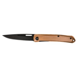 gerber gear affinity folding pocket knife plain edge d2 3.6 inch blade, copper