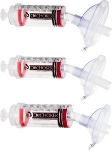dechoker choking rescue anti-choking device for qty 1 adult (ages 12+ years) and qty 2 toddler (ages 1-3 years), pack of 3, first aid choking rescue