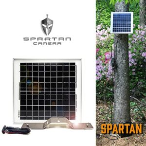 Spartan Camera Spartan Trail Camera Solar Panel - 15W 12V 20inch - Solar Panel for Spartan GoLive or Ghost w/ Cable Bracket Battery Charger Kit Package Metallic