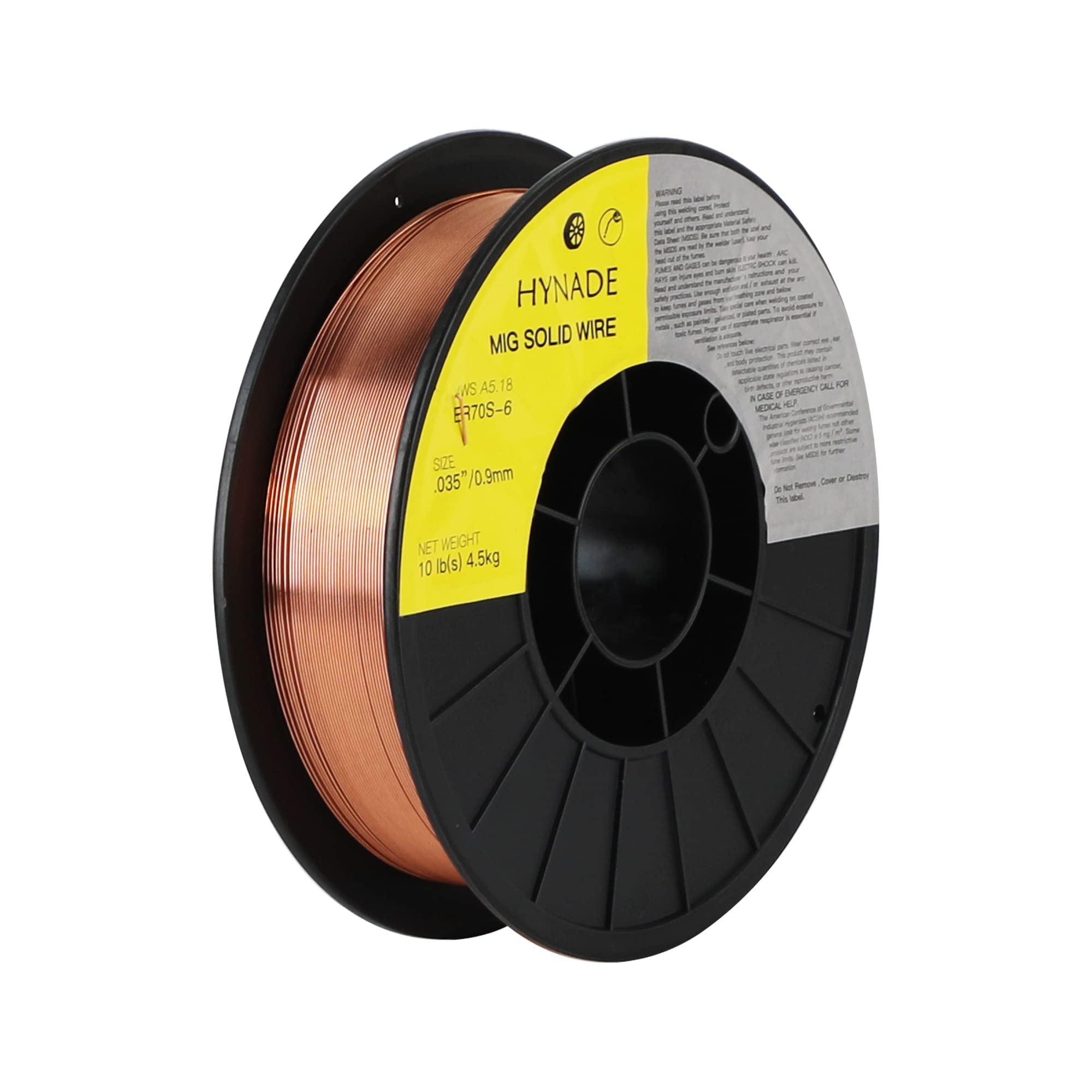 hynade Solid Welding Wire, ER70S-6 10-Pound Spool Carbon Steel 0.035'' Mig Solid Welding Wire (0.035-Inch 10 Lbs)