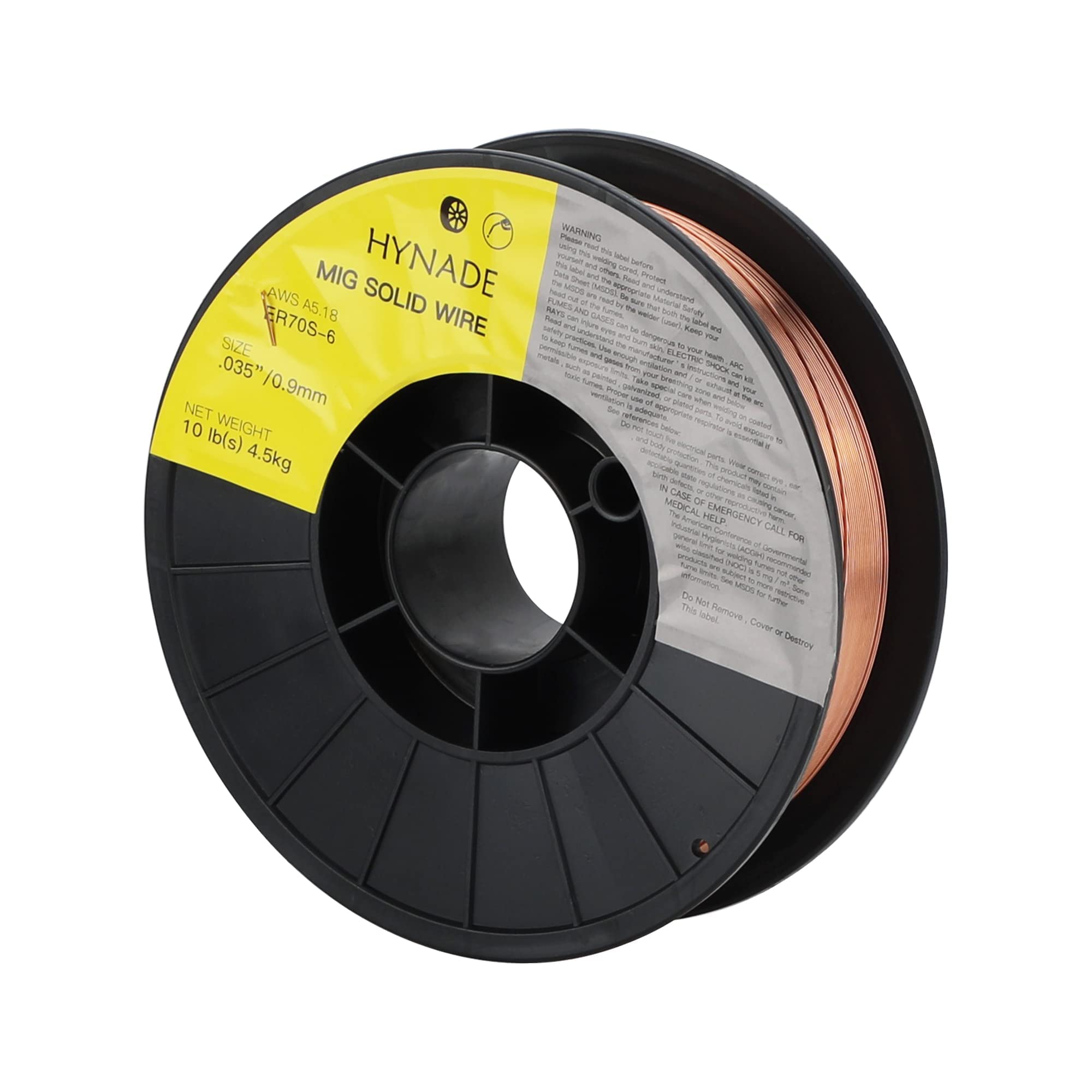 hynade Solid Welding Wire, ER70S-6 10-Pound Spool Carbon Steel 0.035'' Mig Solid Welding Wire (0.035-Inch 10 Lbs)