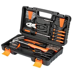 engindot home tool kit, 57-piece basic tool kit with storage case for household repair, home improvement and diy project